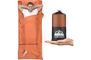 WILLNORN Sábana Interior con Cremalleras Bidireccionales - Versión Mejorada, Suave y Ligera, 220x95cm - Fácil de Transportar y Cuidar, Ideal para Camping, Hostales, Hoteles y Viajes de Verano