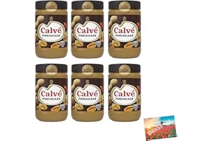 HOLLAND-BOX BY VRIENS Lot de 6 calves Pindakaas 650 g I Beurre d'arachide pour votre petit déjeuner I Protéines I Crémeux et délicieux I Beurre de cacahuète crème I Santé I