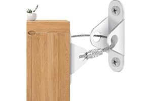 HOTUT Cinghie Antiribaltamento per Mobili,12 Pezzi Anti Punta Ancoraggi Per Mobili Montaggio A Parete,Cinghia di Sicurezza Mobili in Metallo per Mobili, Armadi, Cassetti