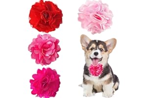 BIPY Small Dogs Collar Flowers Bows Puppies Cats Floral Collar Charms Accessories Slides Detachable Grooming Attachment for Costume Birthday Wedding Festival