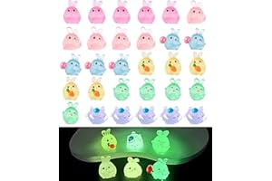 30 Stück Kaninchen Mini Tiere Leuchten Select Zone Mini Harz Figuren im Dunkeln Leuchtende Bunt Miniatur Figuren für Gartendeko, DIY Micro Landschaft Szenen, Heimdekorationen