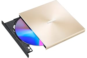 ASUS Masterizzatore Esterno ZenDrive U8M (SDRW-08U8M-U/GOLD), Lettore Ultra Slim 8x, CD/DVD, Supporto M-Disc, USB, compatibile Con Windows e Mac OS, Oro