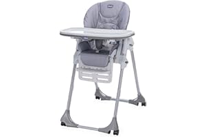 Chicco Polly Easy Chaise Haute Evolutive et Transat pour Bébés, Inclinable avec Hauteur et Repose-Pieds Réglables, 4 roues, Fermeture Compacte - de 6 mois à 3 ans (15 kg) - Nature