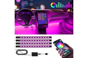 Winzwon Cadeau de Noël pour Homme Femme, LED Voiture Interieur, Accessoire Voiture Lampe, 16 Millions de Couleurs Car Accessories Contrôle APP