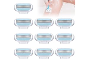 SIMSKY Venus Smooth Ersatzklingen Damenrasierer, 10er-Pack, Venus rasierklingen damen,3 Von Schutzkissen Umgebene Klingen, Die Sich Der Körperkontur Anpassen,Kompatibel Rasierklingen venus damen