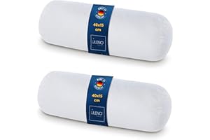 ‎LILENO HOME Lileno Home Microfibre Neck Roll 15 x 40 cm Set of 2 Washable up to 95 Degrees with Zip – Pillow 15 x 40 cm as Cushion Filling for Bed or as Decorative Cushion – Sofa Cushion and Decorative Cushion