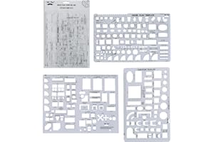 Mr. Pen - Plantillas para planos de casa, diseño de interiores y muebles, herramientas de dibujo y formas de regla para arquitectura - Juego de 3