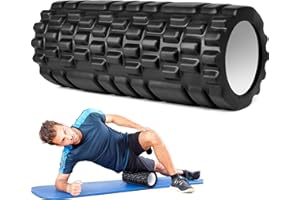 Foam Roller, Vylaier Rullo Massaggio Muscolare per Yoga, Pilates, Stretching, Roller Pilates Massaggio Gambe, Schiena e Braccia, essenziale per rilasciare le tensioni muscolari - 33x14cm
