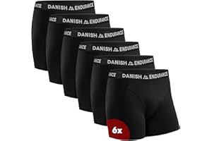 DANISH ENDURANCE Cotton Boxers for Men with Optional Fly, Mens Boxers Shorts Multipack, Stretchy Men's Underwear Trunks, Soft, Breathable, 6 Pack