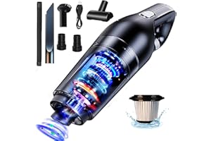 SRAYG Handstaubsauger,15000Pa Handstaubsauger Akku Beutellos Nass Trocken Testsieger, Autostaubsauger Kabellos Stark Handsauger 120W Mini Staubsauger für Auto, Haus, Tierhaare,Waschbarer Filter [Stark A+]