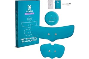 BeYou Wireless TENS Machine for Pain Relief, Period Pain Relief, PCOS, Endometriosis, Back Pain & Labour Support | 2 Validated Pad Shapes | Rechargeable Battery | 20 Intensity Levels & 6 Massage Modes