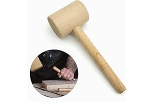 LIANCHEN Holzhammer Klüpfel Holzhammer Werkzeug Holzhammer Rund Solider Hammerkopf mit Komfortablem Gratfrei für die Montage Aller Arten von Holzmöbeln und Schlagwerkzeug für Heimwerker in Lederwaren