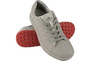 Zerimar Zapatos Golf Cuero | Zapato Golf Piel Hombre | Zapatos Hombres Deportivos | Zapatillas Deportivas Hombre Piel | Zapatillas de Golf | Color: Gris Talla 42