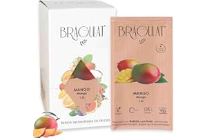 Bragulat Zumo Bebidas y Refrescos Instantáneas en Polvo Concentrado de Frutas, Mango - 15 Sobres