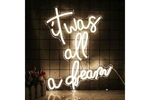 WANXING It was All A Dream Neon Sign Light Dream Neon Lights Wall Dercor for Wedding Party Letters LED Signs Club Office Hotel Pub Cafe Wedding Birthday Party 16.5“x13.4"(Warm White)