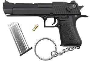ZHONGREN Desert Eagle Tactical Mini Llavero Gun 1: 3 Metal Pistola Forma Llavero Modelo Arma Realista Colección Colgante Bolsa Encanto para Hombres Ejército Fan Regalo (negro)