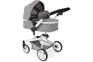 BAYER CHIC 2000 Passeggino per bambole Yolo 2 in 1 per bambini dai 4 agli 8 anni, colore: grigio jeans