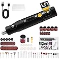 KASTWAVE Mini Cordless Rotary Tool Kit, 5-Speed Multi-Purpose Power Tool, LED Screen Display, for Sanding, Engraving, Polishing, Drilling, Handmade Crafting, DIY Creations