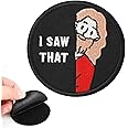 I Saw That Patch, 2.95 Inch I Saw That Morale Patch Embroidered Meme Hat Patches Funny Applique Patches with Magic Adhesive Backing for Backpacks Jackets Jeans Vests