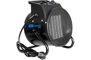 Güde GEH 3000 P Chauffage électrique (3000 W de puissance de chauffage, 2 niveaux de chauffage (2000/3000 W) + fonction ventilateur, 238 m³/h puissance de soufflage maximale, élément chauffant en