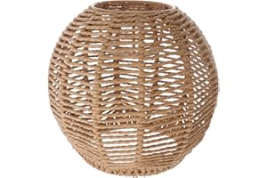 HEMOTON Rattan Lampenschirm E27 Dekoration Vintage Tischlampenschirm Stehlampe Lampe B?hmische Ersatzlampenschirme für Pendelleuchte Wandlampe Tischlampe Deckenleuchte Schirm