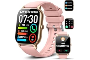 DOTN Smartwatch Uomo Donna, 1.85" Orologio Smartwatch Effettua Risposta Chiamate, 112 Modalità Sportive Orologio Digitale con Sonno Cardiofrequenzimetro, Impermeabile IP68 Smart Watch Android IOS, Oro Rosa