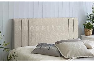SERENITY HEADBOARDS Divan Bed Headboard Rio Padded Chenille Fabric with Supplied Struts and Bolts (Ivory, King size 5 Feet, Height 20 Inches)