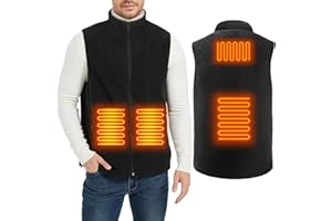 ISOPHO Heated Gilet, USB Charging Heated Vest Men Women with 3-level Heating for 8 Hours, Heated Clothes Jacket for Warmth, Outdoor Work, Ski, Hiking(NO Power Bank) Black