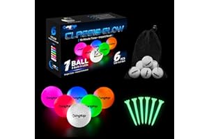 KINGTOP Upgraded Glow in The Dark Golf Balls - Super Bright LED Light Up Golf Ball - with Glowing Golf Tees and Storage Bag - Fun Night Golf Gift for Men and Women, Backyard Putting Greens