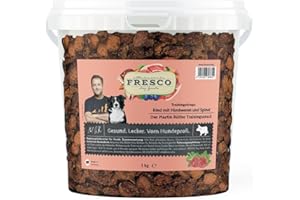 Fresco Dog Martin Rütter Trainingsdrops Rind mit Himbeeren & Spinat (1kg-Eimer) | gesund und natürlich | ohne künstliche Zusätze | Made in Germany