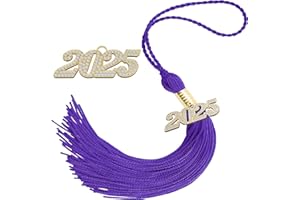YCLEKIQA Graduation Gifts for Her Tassel Cap Decorations Tassel Pendant Class 2025 Custom Diamond Memorial leavers School University Primary Students (purple)