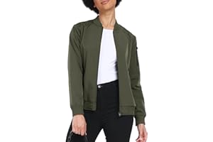 MoFiz Chaqueta Mujer Primavera Chaqueta Ligera Mujer Bomber Elegante Deportes Correr Con Cremallera