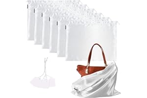 GONGKANGYUAN Pack of 6 Shoe Bag Drawstring Bag Storage Bag Silk Handbags Drawstring Bag for Handbag Purse Pocket Books Shoes Boots, White, shoe bag
