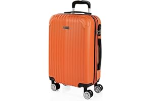 ITACA - Maleta De Cabina 55x40x20 Cm Trolley Ligera Y Resistente Equipaje De Mano para Avión con Ruedas Giratorias Y Asa Retráctil, Mandarina