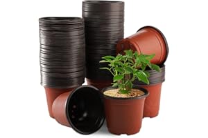 DEAYOU 200 PCS 4" Plastic Nursery Pots, Small Seedling Pots with Drainage Holes, Plant Potting Pots Containers for Garden, Indoor, Outdoor