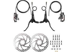 Varstrom MTB Hydraulic Brake Set for BAFANG BBS01B BBS02B BBS-HD Mid Drive Motor, Front Hub Motor and Rear Hub Motor Kits, Front 820mm and Rear 1420mm, Aluminum Alloy Levers with Calipers