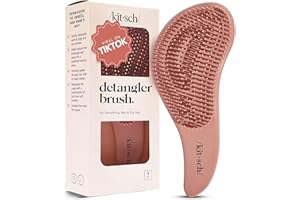 Kitsch Detangler Brush – Gentle Curly Hair Brush with Flexible Bristles for All Hair Types - Wet or Dry | Detangling Brush for Women & Men, Adults & Kids - Terracotta