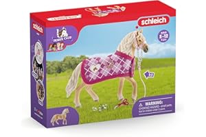 Schleich Horse Club | Sofia’s Accessoires de Mode pour Chevaux 42431 | Set INCL. Cheval, Couverture, Longe, Ciseaux Jouet | Cadeau créatif pour Filles & garçons | Jouet dès 5 Ans | 4 pièces