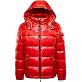 Earnmore Männer Warme Daunenjacken Einfarbig Winter Schnee Unten Jacken Mit Kapuze Reißverschluss Metall Glänzende Windjacke