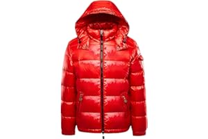 EARNMORE Uomini Caldi Piumini Tinta unita Inverno Neve Piumini Con Cappuccio Cerniera Metallo Brillante Giacca A Vento Parka