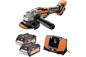 AEG Meuleuse d’Angle Sans Fil BEWS 18-125BL – Brushless 18V, Disque 125 mm, Poignée 3 Positions, Frein Rapide – Puissante, Sécurisée, Compatible Batteries PRO18V