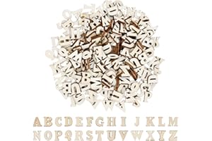 ZIYONIX 200 Pezzi Lettere di Legno (8 per ogni A-Z), Alfabeto di Legno per la Decorazione Domestica Della, Lettere in Legn o Non Finite, Lettere Maiuscole in Legn o Festa Nuziale di Artigianato Fai-da-Te