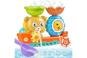 BGTLJKD Badewannenspielzeug ab 1 2 3 4 Jahre, Badespielzeug Baby ab 1 Jahr, Bär und Bee, Wasserspielzeug Kinder, Badewannen Spielzeug Kinder, Geschenk für Jungen Mädchen Geburtstag (A)
