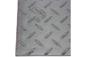 B&T METALL B&T Tôle d'acier larmé 3,0 mm d'épaisseur Mitre de cheminée Tôle de plancher Tôle ondulée Acier ST-37 Surface brute en Découpe