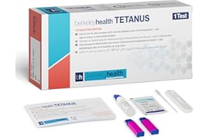 Kit de Test Maison pour le Tétanos Berkeley Health | Déterminez le Niveau d'Anticorps IgG Contre le Tétanos dans le Sang Complet | Rapide et Précis à 94% | Kit de Test Facile à Suivre | 1 essai