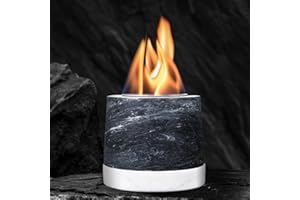 MOVEONSTEP Table Top Fire Pit Bioethanol Fireplace Portable Outdoor Fire Bowl for Home Kitchen Living Room Garden Balcony, Long Burning Smokeless Indoor Outdoor Mini Fireplace