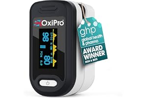 OxiPro OX2 Oximeter - Health & Pharma Awards Winner 2026 - Fingertip Pulse Oximeter/Blood Oxygen Monitor - Finger Oxygen Satu