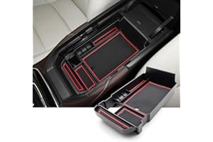 SKTU Per M azda CX-30 2019-2024 vano portaoggetti multifunzione per console centrale, contenitore con rivestimento antiscivolo (rosso)