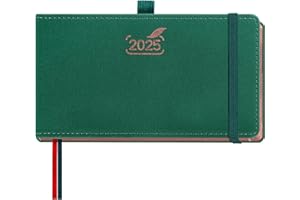 BEZEND Agenda 2025 vista settimanale Piccola agenda tascabile 16,7 x 9,4 cm - Calendario annuale e mensile e calendario settimanale da gennaio a dicembre 2025 (12 mesi) verticale,Verde Foresta
