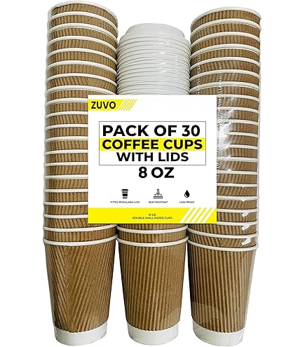 Karat 8 Oz Ripple Insulated Coffee Cup [500 Count] Black Disposable Paper Hot Cup, Sturdy And Leak Proof, 80mm, No Lids